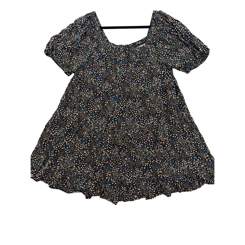 Wild Fable Women's Black Floral Puff Short Sleeve Dress - Size XXL - NWT